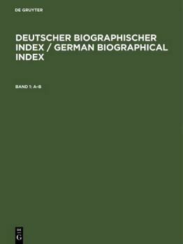 Hardcover Deutscher Biographischer Index / German Biographical Index (German Edition) [German] Book