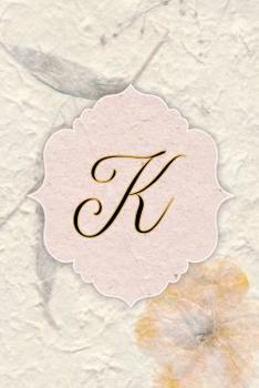 K: Beautiful Flower Journal, Monogram Initial Letter K Lined Diary Notebook