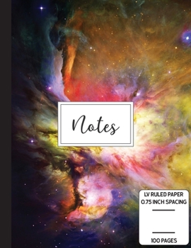 Notes: Low Vision Notebook 0.75 Inch LV Ruled Paper Full Size Bold Large Print Lined Page Numbers Sepia Dandelion Cover