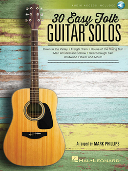 Misc. 30 Easy Folk Guitar Solos Book