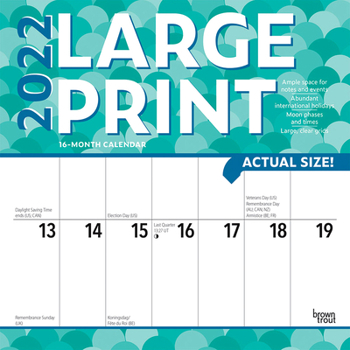 Calendar Large Print 2022 Square [Large Print] Book