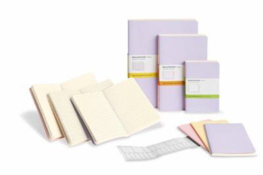 Diary Moleskine Cahier Journal (Set of 3), Large, Ruled, Persian Lilac, Frangipane Yellow, Peach Blossom Pink, Soft Cover (5 X 8.25) Book