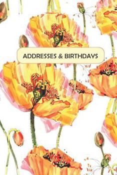 Paperback Addresses & Birthdays: Watercolor Yellow Poppies Book