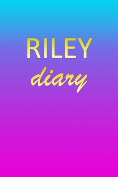 Paperback Riley: Journal Diary Personalized First Name Personal Writing Letter R Blue Purple Pink Gold Effect Cover Daily Diaries for J Book