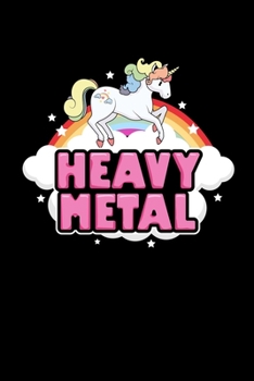 Paperback Notizbuch: Einhorn Heavy Metal Regenbogen lustiges Geschenk 120 Seiten, 6x9 (ca. A5), Blanko / Skizzen [German] Book