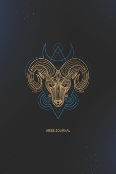 Paperback Aries Journal: Gold Aries Ram Zodiac on Sacred Geometry Book