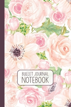 Bullet Journal: Summer Roses Dotted Grid Notebook with 110 Numbered Pages (6x9 inches)