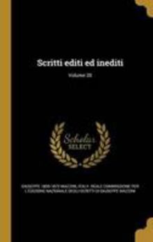 Hardcover Scritti editi ed inediti; Volume 20 [Italian] Book