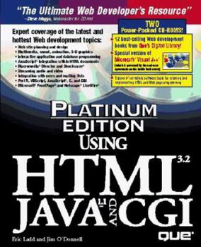 Hardcover Platinum Edition Using HTML 3.2 Java 1.1 and CGI Book