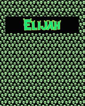 Paperback 120 Page Handwriting Practice Book with Green Alien Cover Elijah: Primary Grades Handwriting Book