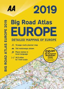 Spiral-bound 2019 Big Road Atlas Europe Book