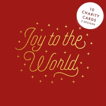 Gold Text-Christmas Cards: Pack of 10, 2 Designs-Joy to the World/Silent Night