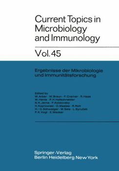 Paperback Current Topics in Microbiology and Immunology: Ergebnisse Der Mikrobiologie Und Immunitätsforschung Book