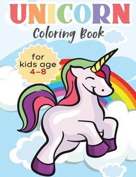 Paperback Unicorn Coloring Book For Kids Ages 4 - 8: - 50 Unique Designs 8" x 11" Book