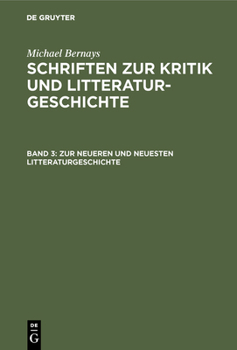 Hardcover Zur Neueren Und Neuesten Litteraturgeschichte [German] Book