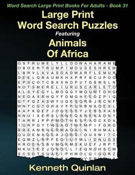 Paperback Large Print Word Search Puzzles Featuring Animals Of Africa [Large Print] Book