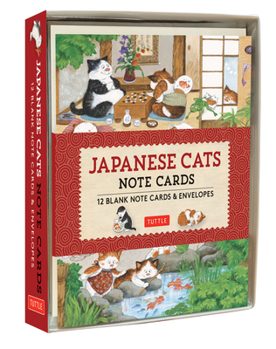 Gift Japanese Cats Note Cards: 12 Blank Note Cards & Envelopes (6 X 4 Inch Cards in a Box) Book