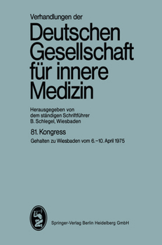 Paperback 81. Kongreß: Gehalten Zu Wiesbaden, 6.-10. April 1975 [German] Book