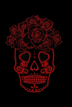 Notebook : Halloween Mexican Skull Red Day of the Dead Dia de Los Muertos Black Lined Journal Writing Diary - 120 Pages 6 X 9
