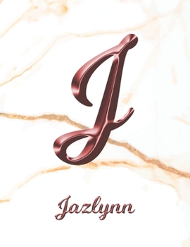 Jazlynn: 1 Year Weekly Planner with Note Pages (12 Months) | White Marble Rose Gold Pink Effect Letter J | 2020 - 2021 | Week Planning | Monthly ... | Plan Each Day, Set Goals & Get Stuff Done
