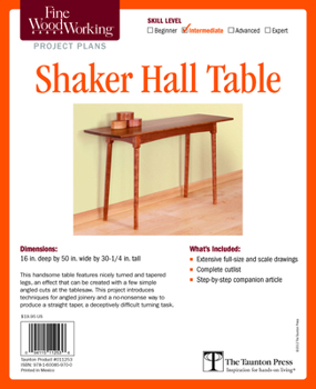 Fine Woodworking's Shaker Hall Table Plan