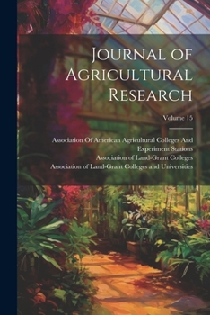 Paperback Journal of Agricultural Research; Volume 15 Book