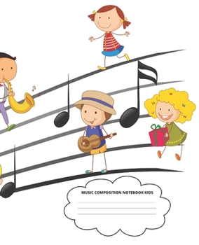Music Composition Notebook Kids: Blank Lined Cute Notebooks for Girls Teens Kids School Writing Notes Journal (7.5 x 9.25 in)