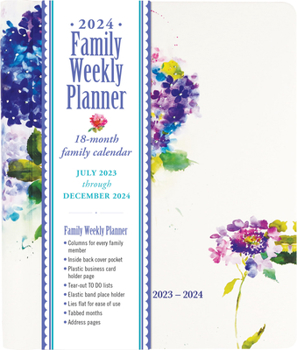 Calendar 2024 Hydrangeas Family Weekly Planner Book