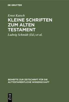 Hardcover Kleine Schriften Zum Alten Testament [German] Book