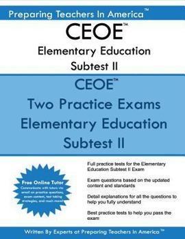 Paperback CEOE Elementary Education Subtest II: CEOE Elementary Subtest II Social Studies, Mathematics, Science, Arts, Health, and Fitness Book