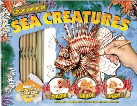 Spiral-bound Color and Play: Sea Creatures [With 25 Model Pieces, Diorama and 10 Colored Pencils] Book