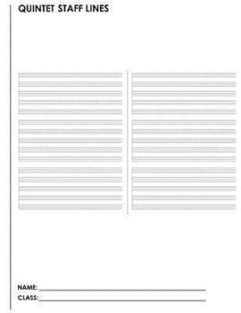 Quintet Staff Lines : A Student Manuscript Notebook from Fusello Publishing