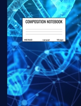 Paperback Composition Notebook: Wide Ruled Notebook for Students, Math and Science Composition Notebook - DNA Double Helix Blue Book