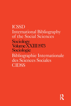 Hardcover Ibss: Sociology: 1973 Vol 23 Book