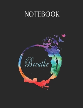 Paperback Notebook: Breathe Cool Heavenly Breath Nature Yoga Gift Lovely Composition Notes Notebook for Work Marble Size College Rule Line Book
