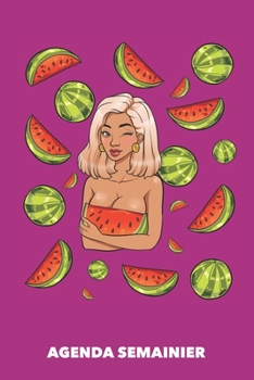 Agenda Semainier: Past�que en abondance A5 manuscrit florale - Carnet hebdomadaire 52 semaines pour les gens � la mode (rose fuchsia)