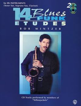 Paperback 14 Blues & Funk Etudes 2: For B-Flat Instruments (Tenor Sax, Soprano Sax, Clarinet) [With 2 CDs] Book