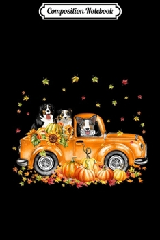 Paperback Composition Notebook: Australian Shepherd Riding Truck Pumpkin Autumn Leaves Fall Journal/Notebook Blank Lined Ruled 6x9 100 Pages Book