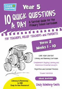 Paperback Lizard Learning 10 Quick Questions A Day Year 5 Term 2 Book