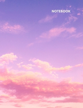 Paperback Notebook: Lined Journal Notebook - Pink Purple Gradient Sunset with Clouds - 120 pages - Large (8.5 x 11 inches) - College Ruled Book