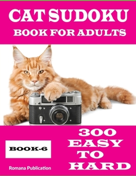 Paperback Cat Sudoku Book-6: Sudoku books for adults gift for cat lovers Book