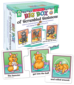 Key Education Big Box of Scrambled Sentences Puzzle Game Set, Educational Game for Sentence-Building and Reading Practice With Word and Photo Puzzle Pieces, Special Learners Ages 5+ (90 pc), 3.5" x 3.