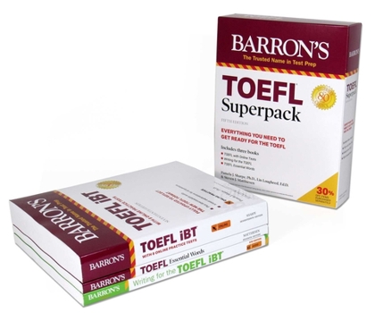 Paperback TOEFL Superpack: 3 Books + Practice Tests + Audio Online Book