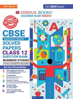 Paperback Oswaal CBSE Class 12 Business Studies Question Bank 2023-24 Book