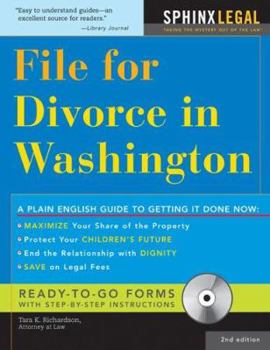 Paperback File for Divorce in Washington [With CDROM] Book