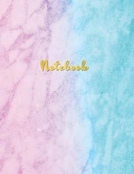 Paperback Notebook: Cute pink and blue marble composition book for school students Book