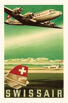 Paperback Vintage Journal Swiss Airline Travel Poster Book