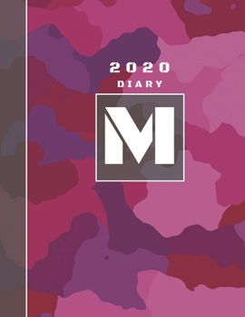 Paperback Personalised 2020 Diary Week To View Planner: A4 Letter M Pink Camo Camouflage Organiser And Planner For The Year Ahead, School, Business, Office, Wor Book