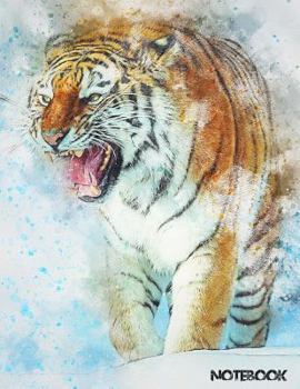 Unruled, Unlined Tiger Notebook (8.5 x 11 inches) Large - 150 Pages