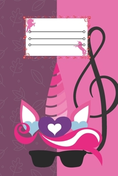 Primary Composition Notebook Paper Journal : Blank Sheet Piano Music Notebook.: Cute Unicorn Face Pink Gold Wide Ruled Primary Copy Book, SOFT Cover ... Daily Creative Writing Journal, 120 Pages
